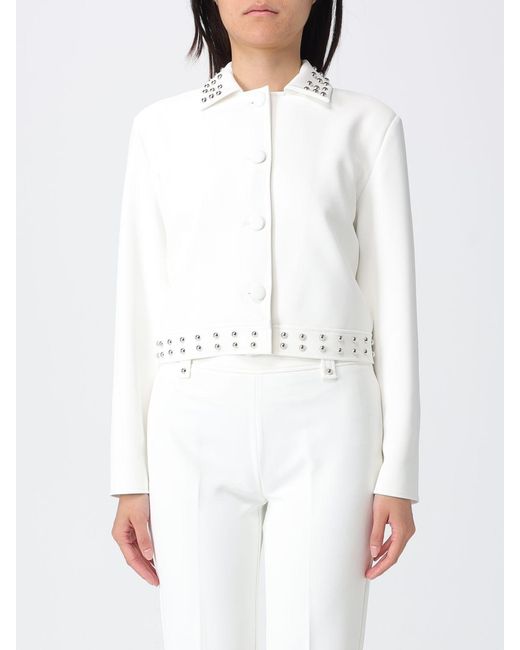 Liu Jo White Polyester Jacket With Studs