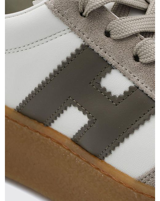 Hogan White Logo-Patch Platform Sneakers
