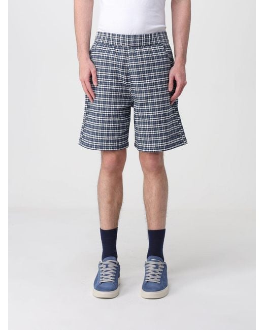 Carhartt Blue Check Cotton Shorts for men