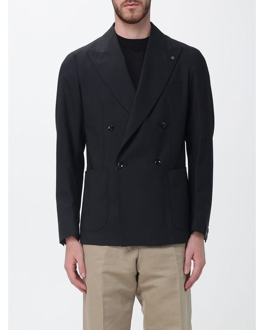Tagliatore Blue Double-Breasted Virgin Wool Blazer for men