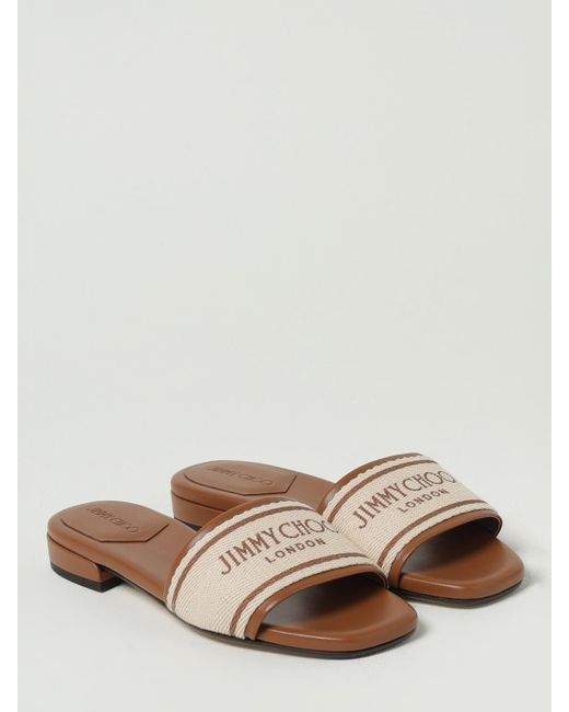 Jimmy Choo Natural Flache Sandalen Damen