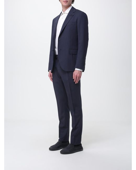Lardini Blue Single-Breasted Virgin Wool Suit for men