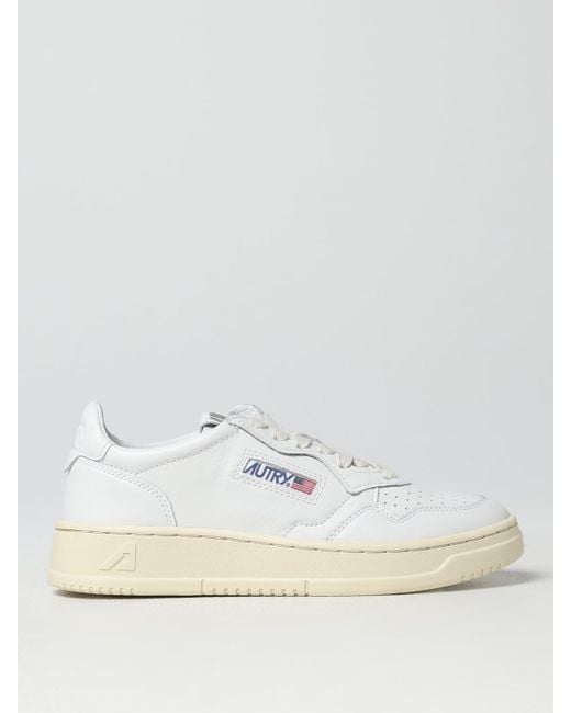 Autry White Medalist Leather Sneakers
