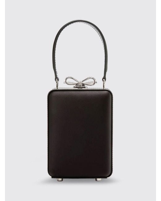 Self-Portrait White Satin Bag With Crystals