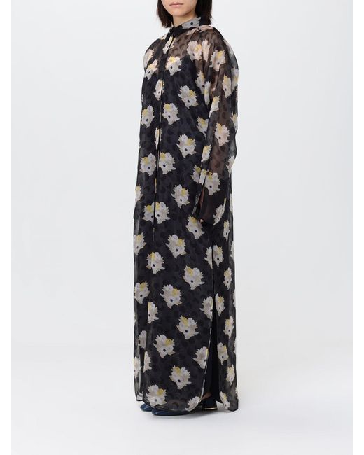 Fendi White Silk Shirtdress With Floral Print