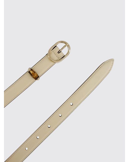 Gucci White Leather Belt With Oval Buckle