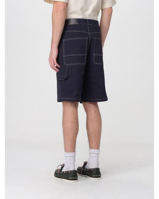 Carrera Blue Knee-Length Cotton Shorts With Belt Loops for men
