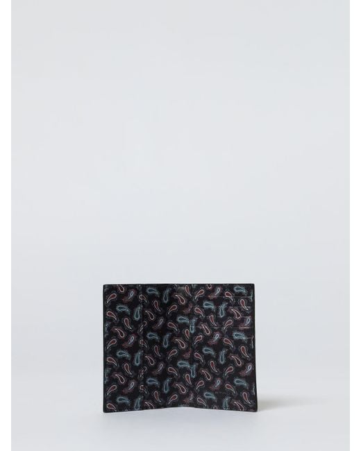 Etro White Paisley Print Coated Cotton Document Holder for men