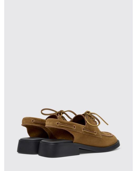 Camper White Donna Suede Loafers