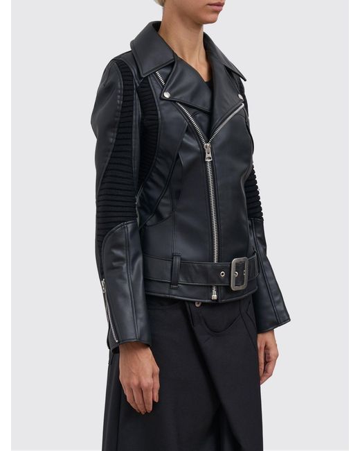 Junya Watanabe Black Eco-Leather Jacket With Wool Inserts