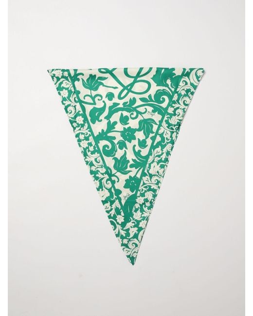 Liu Jo Green Baroque Print Fabric Foulard