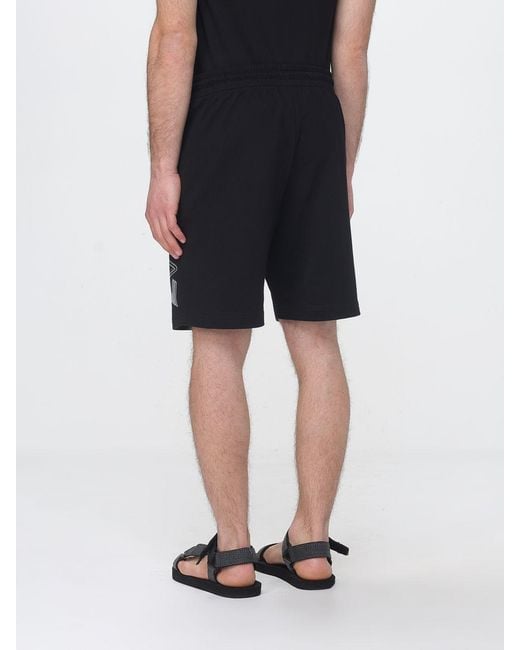 EA7 Black Cotton Jogging Shorts for men