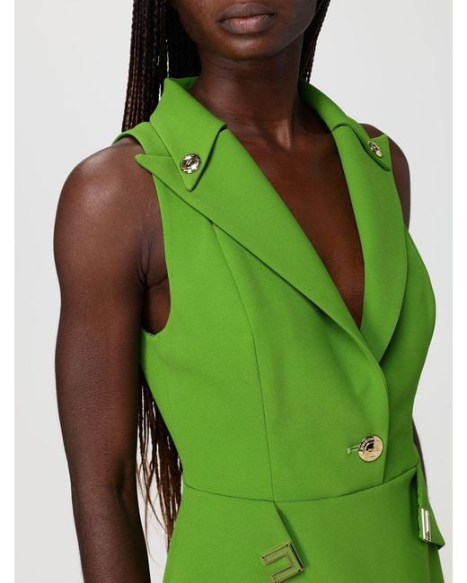 Elisabetta Franchi Green Double Crepe Dress