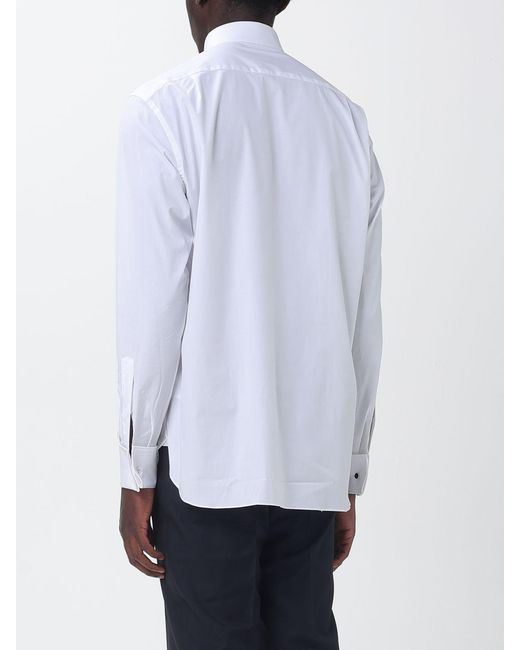 Zegna White Classic Stretch Poplin Shirt for men