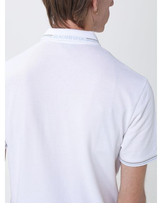 Polo De Algodón Con Emblema Blauer de hombre de color White