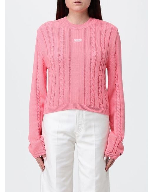 Tommy Hilfiger Red Cotton Knit Top With Logo