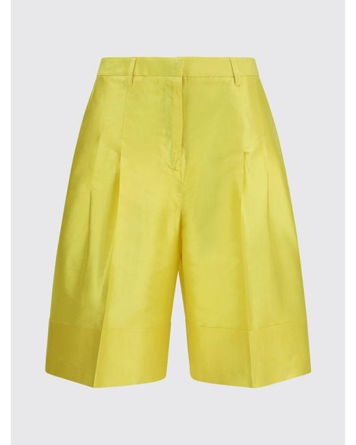 Sara Roka Yellow Silk Shorts