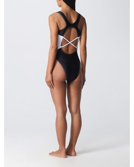 【関税&送料込】Marine Serre Black Stretch Nylon Swimsuit Marine Serre Swimsuit in Black | Lyst