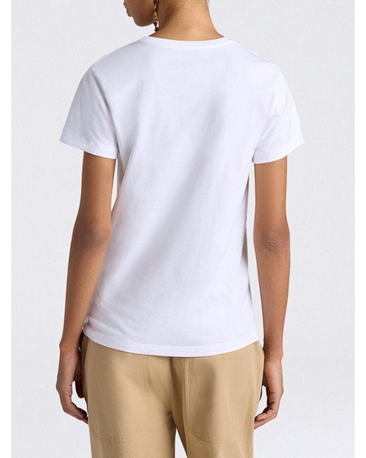 Momoní White MomonÌ Floral Cotton T-Shirts
