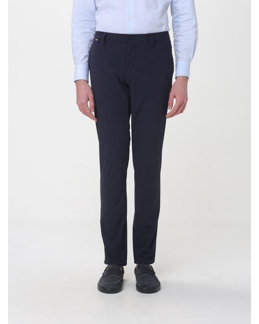 Mason's Blue Stretch Gabardine Chino Trousers for men