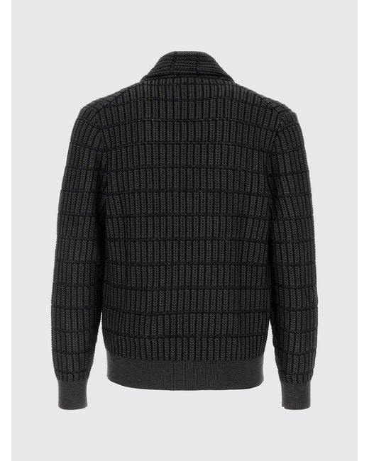 Brioni Black Linen And Cotton Cardigan for men