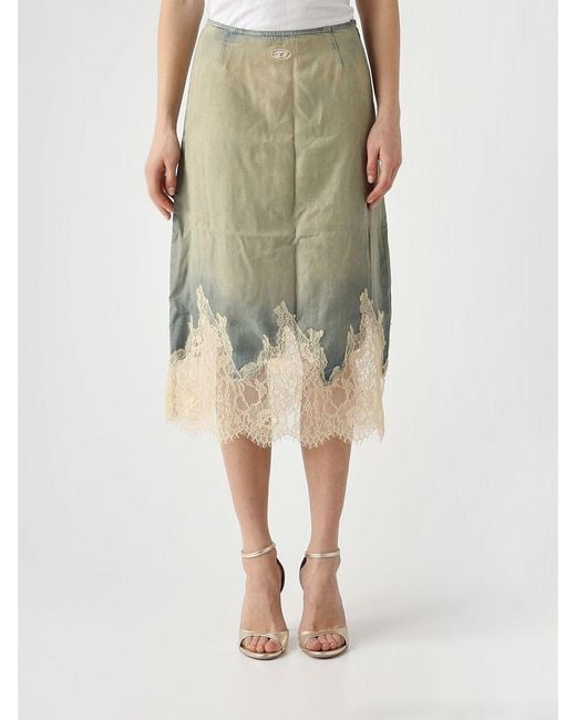 DIESEL Green Midi Skirt