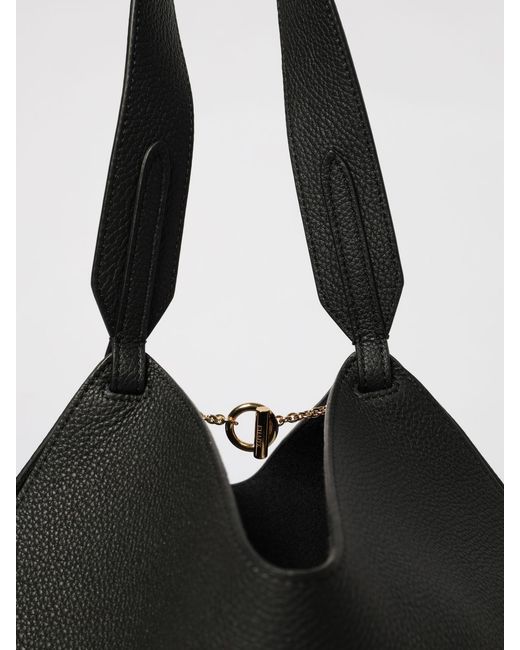 Khaite Black Mini Lotus Leather Bag