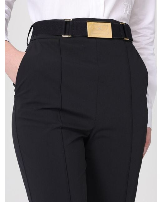 Elisabetta Franchi Blue Cropped Crêpe Trousers