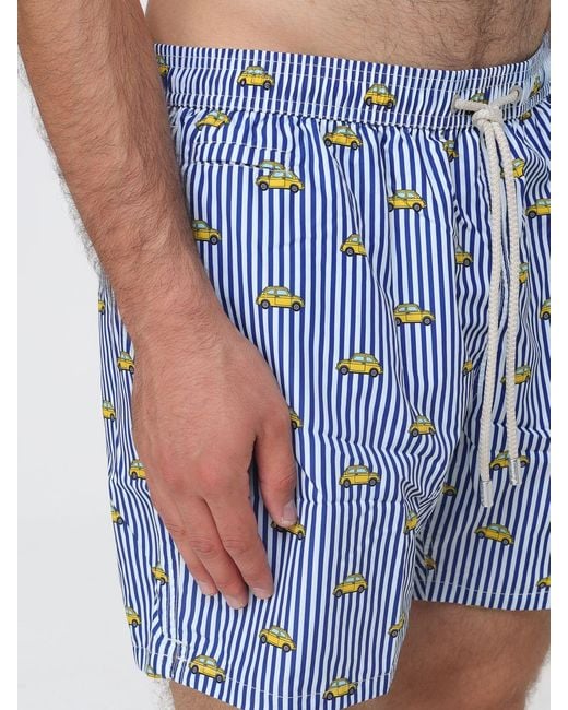 Mc2 Saint Barth Blue Printed Boxer Swim Trunks for men