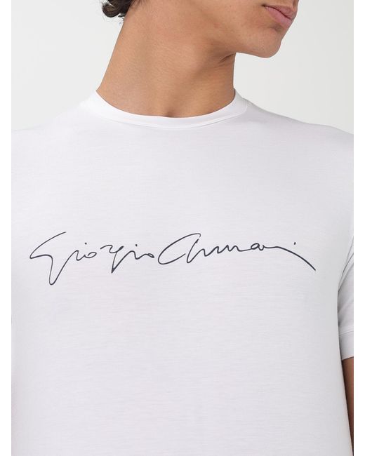 Giorgio Armani White Cotton T-Shirt for men