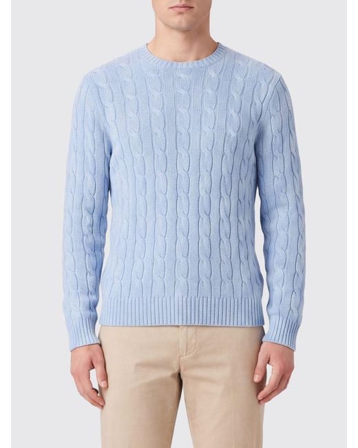 Polo Ralph Lauren Blue Cable-Knit Crewneck Jumper for men