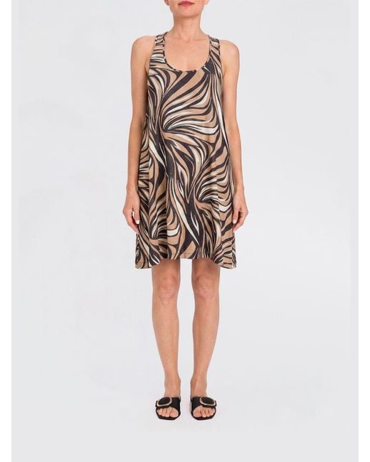 Twinset White Printed Polyester Dress