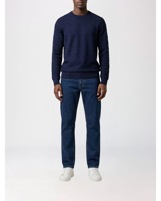 ARMANI EXCHANGE Blue Viscose Blend Crew Neck Pullover for men
