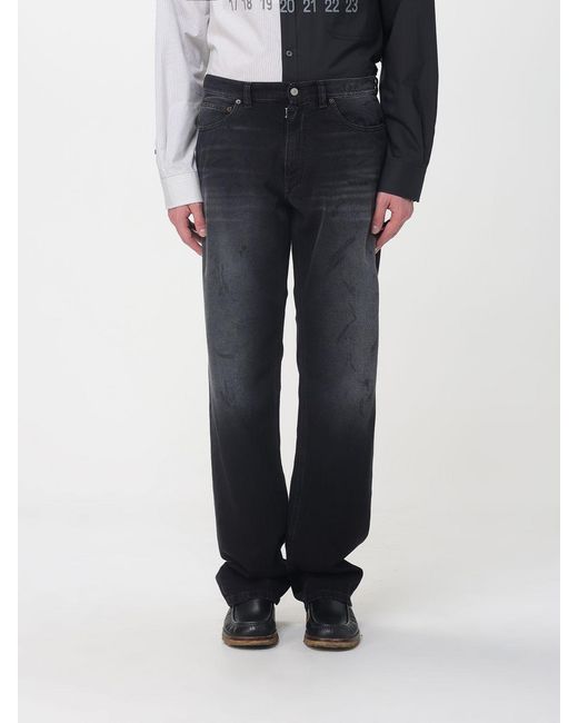 MM6 by Maison Margiela Black Denim Straight Jeans for men