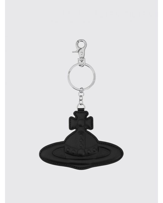 Vivienne Westwood White Orb Keyring Leather