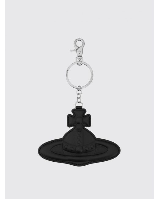 Vivienne Westwood White Orb Keyring Leather