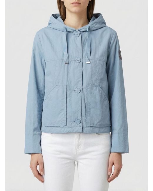 Parajumpers Blue Cotton Blend Hooded Jacket
