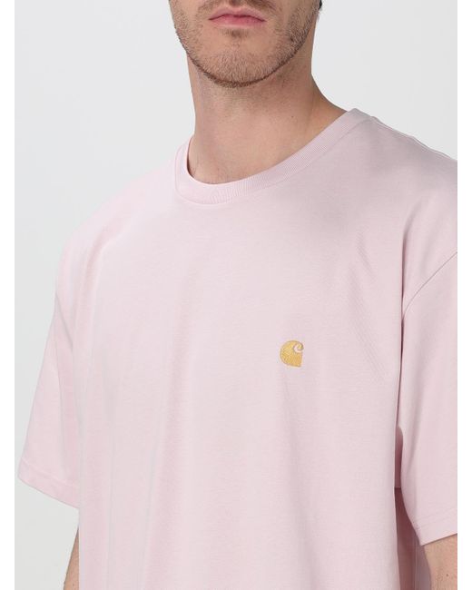 Carhartt Pink Chase Tshirt Regular Fit Short Sleeve for men