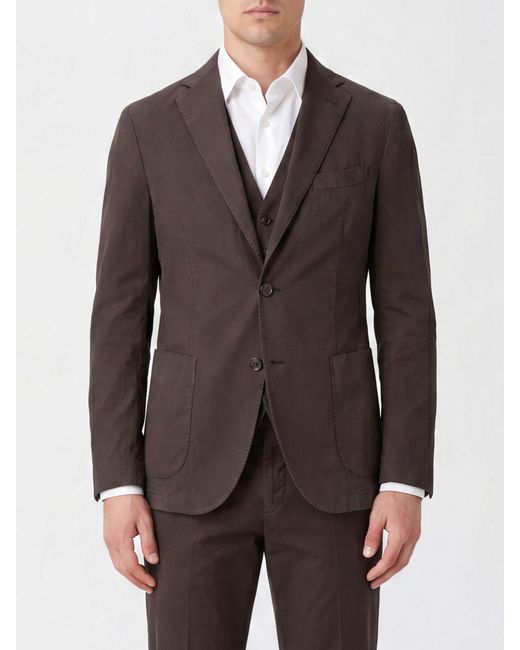 Boglioli Brown Jersey Single-Breasted Blazer for men
