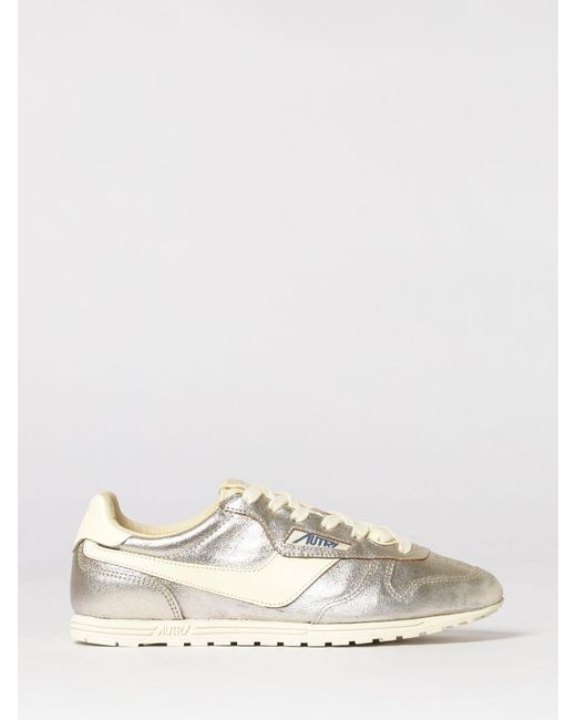 Autry Natural Windspin Laminated Leather Sneakers