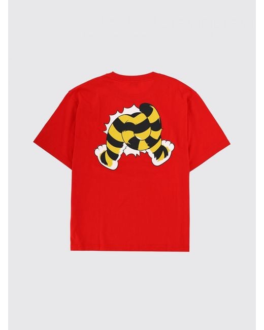 KENZO Red Printed Cotton T-Shirt for men