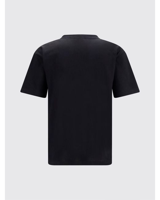 Valentino Black V-Neck Polyester T-Shirt With Contrast Logo for men