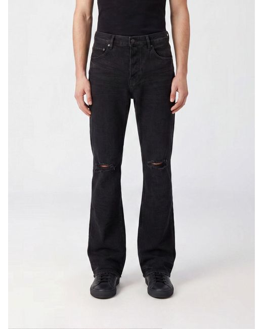 Purple Black P026 Straight-Leg Cotton Denim Jeans With Worn-Out Effect for men