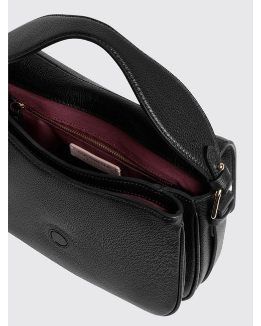 Coccinelle Black Mavery Leather Medium Shoulder Bag