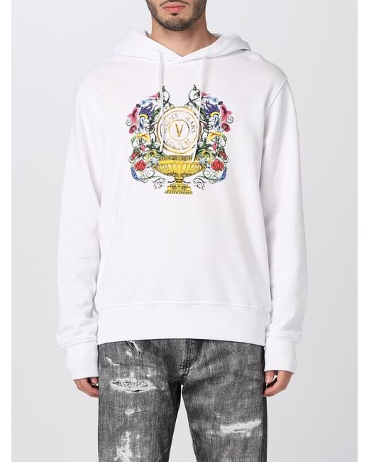 Versace Jeans Couture White Sweatshirt In Cotton for men