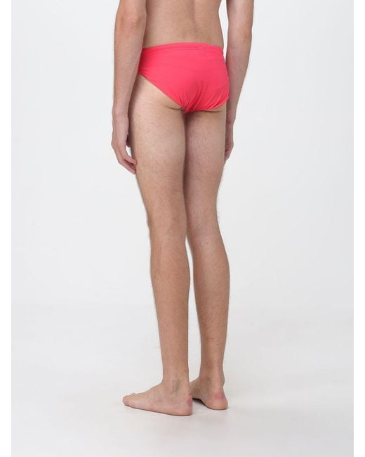 EA7 Pink Polyester Brief Swimsuit for men