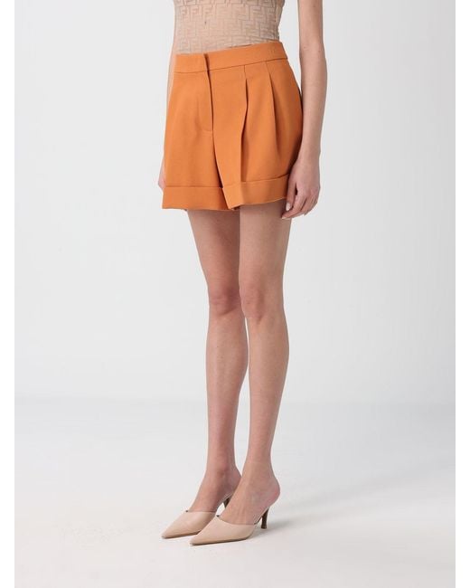 Fendi Orange Virgin Wool Grain De Poudre Shorts