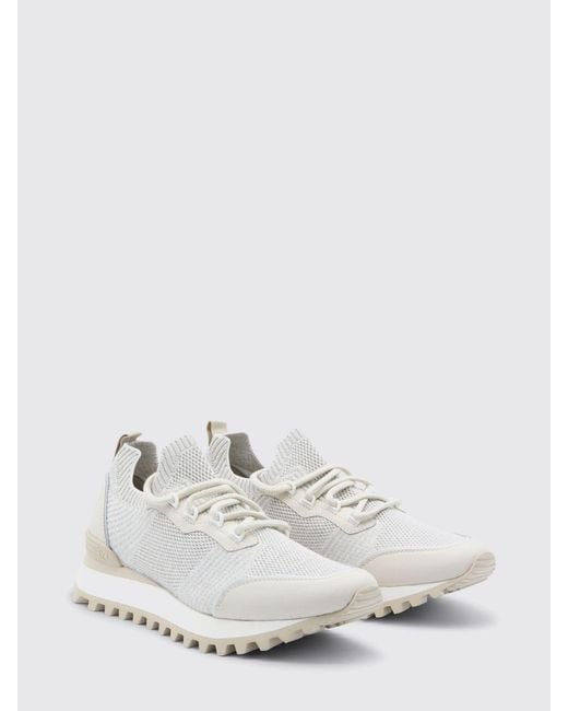 Eleventy White Crochet Technical Fabric And Leather Sneakers for men