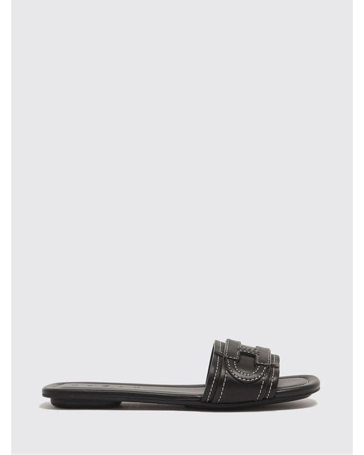 Hogan White H685 Leather Slippers