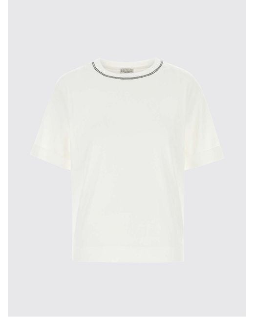 Brunello Cucinelli White Basic Cotton T-Shirts